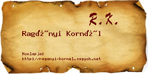 Ragányi Kornél névjegykártya